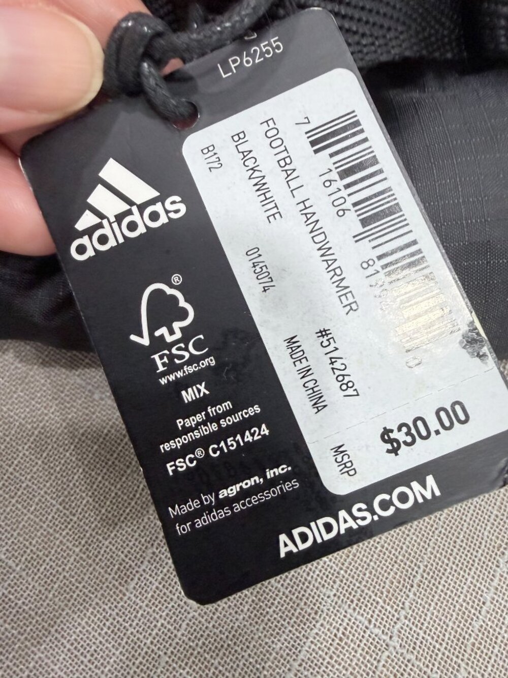 NWT Adidas Football Handwarmer Black Adjustable Waist Belt Sports $30 - Picture 3 of 5